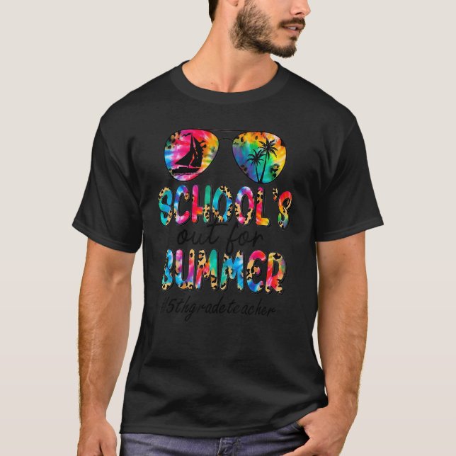 Camiseta Escuela Leopard de 5º grado de estilo docente para (Anverso)