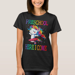 Camiseta Escuela Preescolar Aquí Vuelvo Unicorn A La Escuel