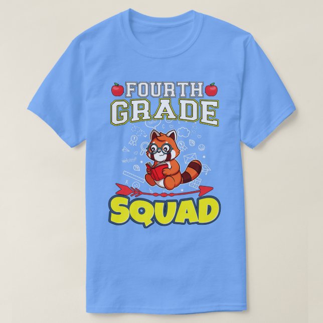 Camiseta Escuela Primaria Funny de Cuarto Grado Squad (Diseño del anverso)