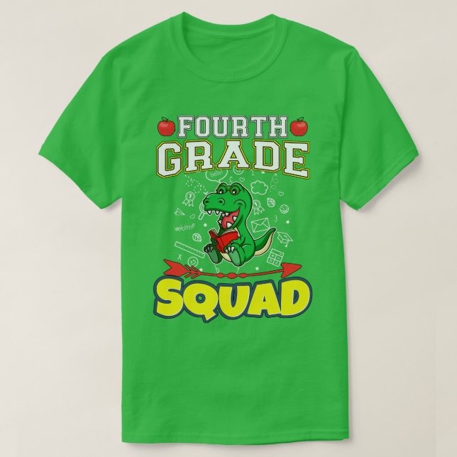 Camiseta Escuela Primaria Funny de Cuarto Grado Squad (Diseño del anverso)