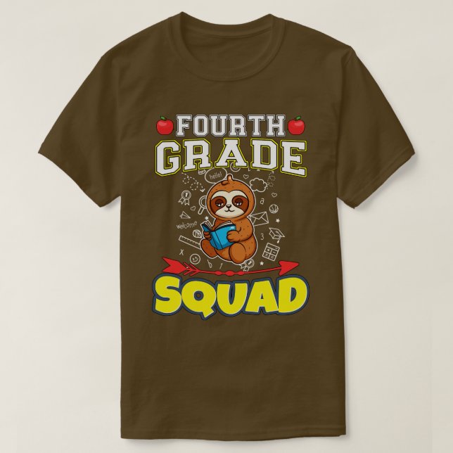 Camiseta Escuela Primaria Funny de Cuarto Grado Squad (Diseño del anverso)