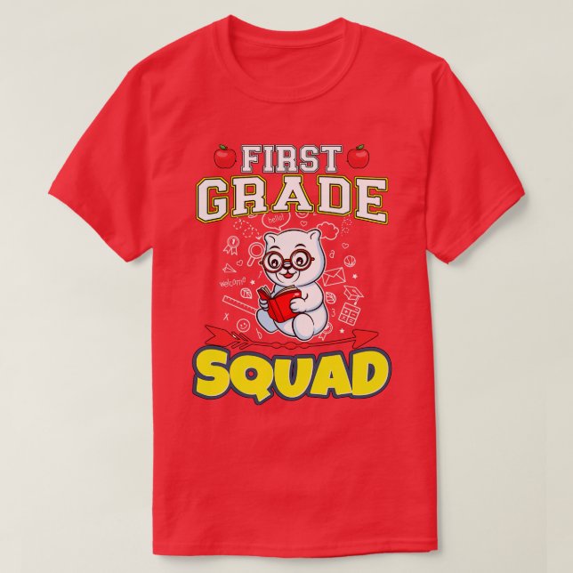 Camiseta Escuela Primaria Funny de Primer Grado Squad (Diseño del anverso)