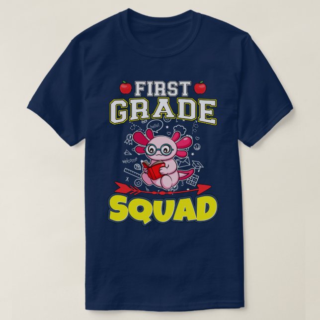 Camiseta Escuela Primaria Funny de Primer Grado Squad (Diseño del anverso)