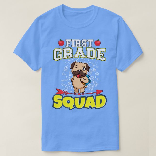Camiseta Escuela Primaria Funny de Primer Grado Squad (Diseño del anverso)