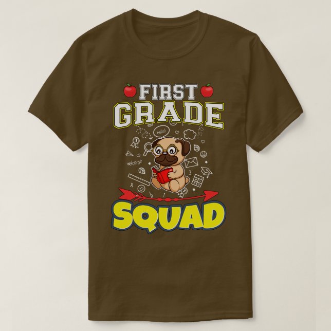 Camiseta Escuela Primaria Funny de Primer Grado Squad (Diseño del anverso)