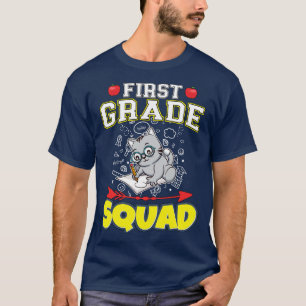 Camiseta Escuela Primaria Funny de Primer Grado Squad