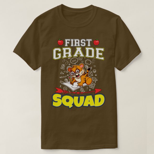 Camiseta Escuela Primaria Funny de Primer Grado Squad (Diseño del anverso)