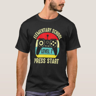 Camiseta Escuela Primaria Nivel 7 Prensa Inicio Video Gamer