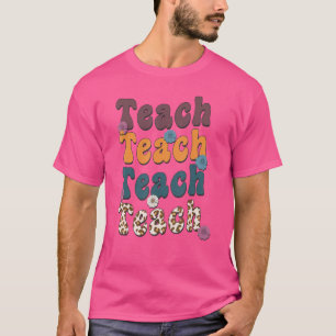 Camiseta Escuela Primaria Retro Leopard Teach For Teacher