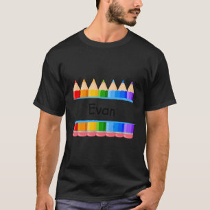Camiseta Escuela Profesora Nombre Estudiante Etiqueta Evan