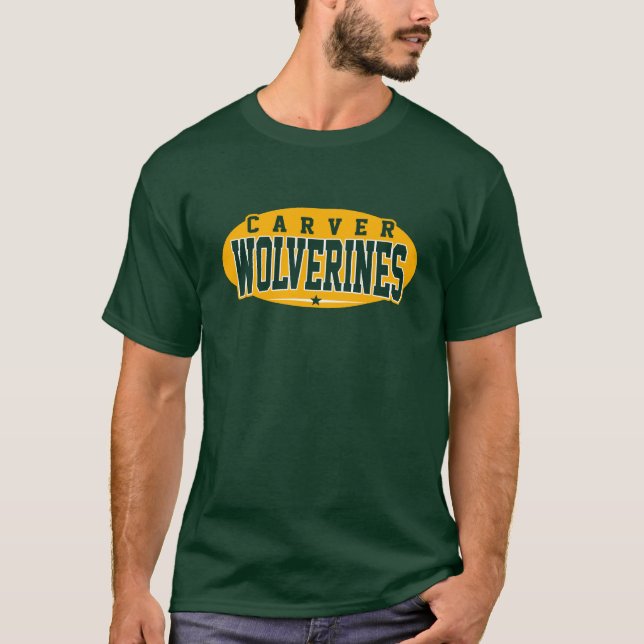 Camiseta Escuela Secundaria Carver; Wolverines (Anverso)
