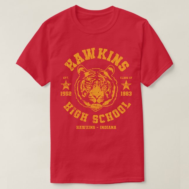 Camiseta Escuela Secundaria Hawkins (Diseño del anverso)