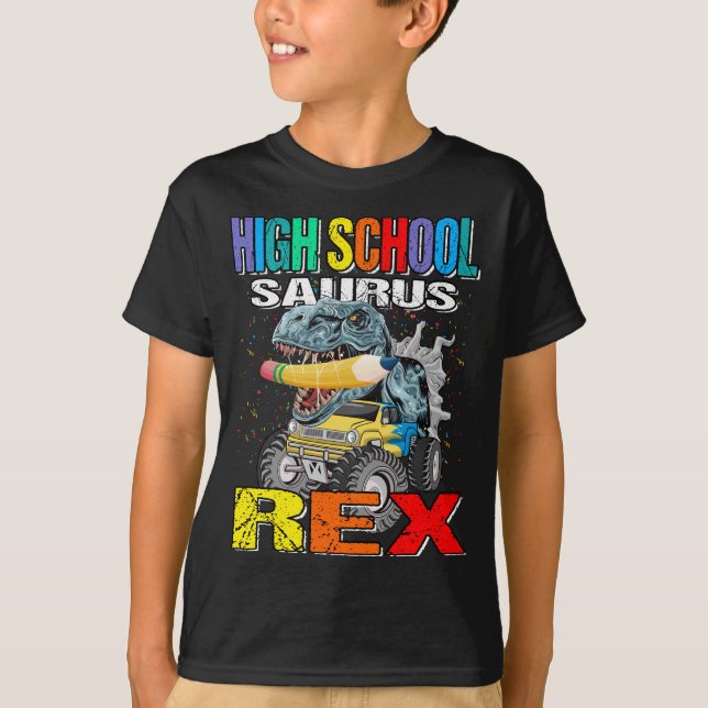 Camiseta Escuela Secundaria Saurus Rex Dinosaur High School (Anverso)