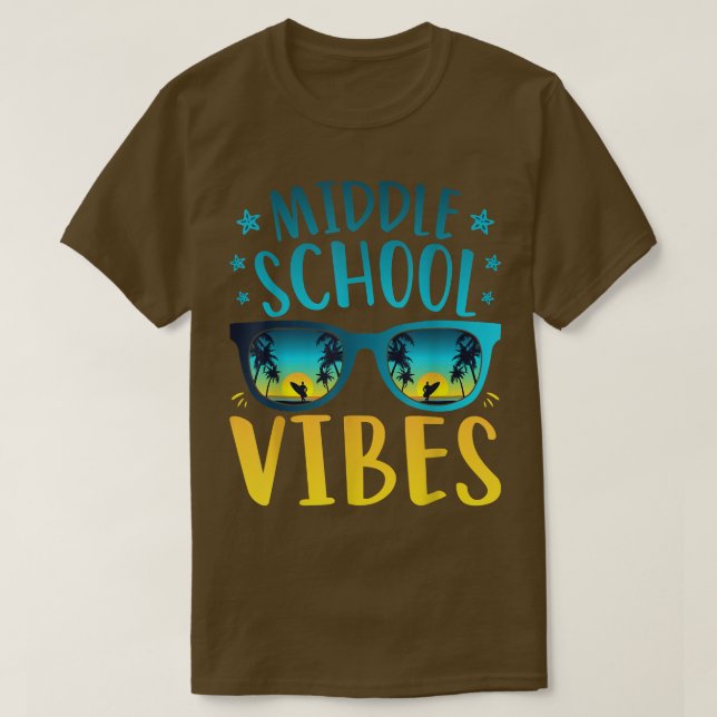 Camiseta Escuela secundaria vibra profesor primer día de S (Diseño del anverso)
