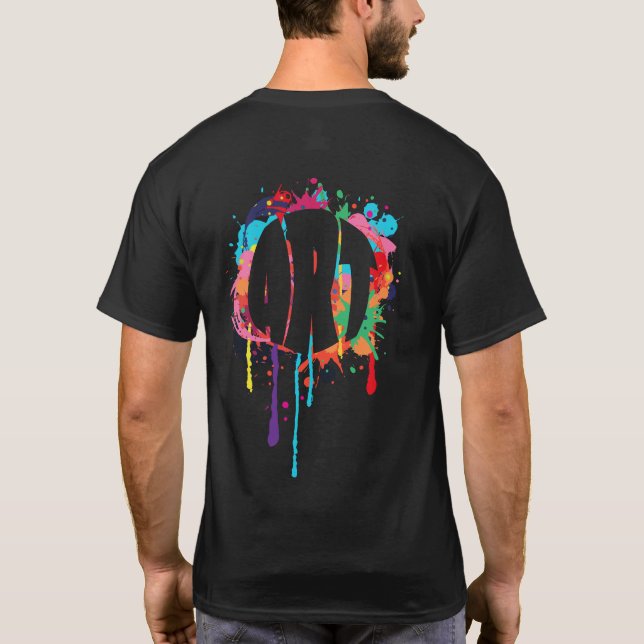 Camiseta Escuela y profesores de pintura salpicada de arte (Reverso)