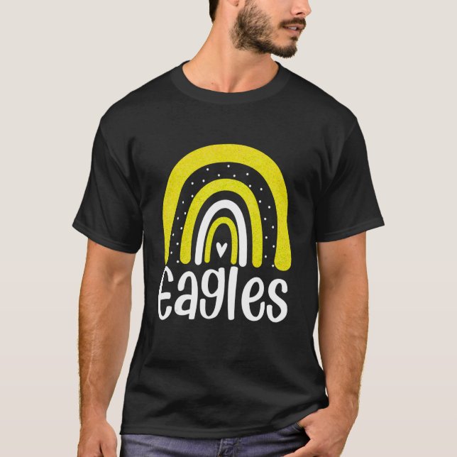 Camiseta Escuelas Águilas Mascota Arcoiris Águila Espíritu  (Anverso)