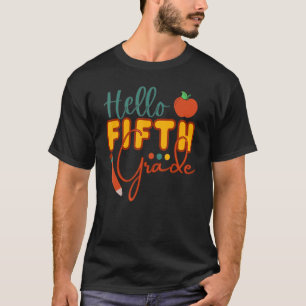 Camiseta Escuelas de niños de 5º grado de clase saluda té d