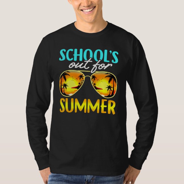 Camiseta Escuelas En Verano Gafas De Sol Atardecer (Anverso)