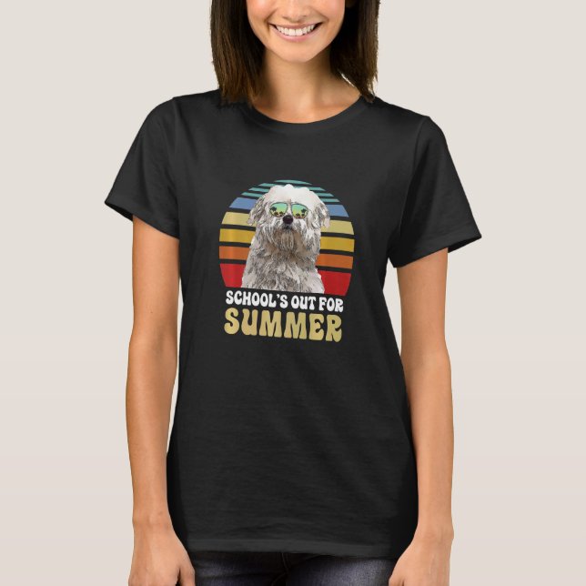 Camiseta Escuelas En Verano Para Maestra De Perro De Coton  (Anverso)