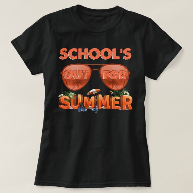 Camiseta Escuelas fuera en verano felices el último día de  (Diseño del anverso)