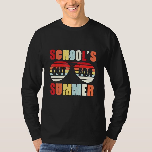 Camiseta Escuelas fuera para gafas de sol retro de verano (Anverso)