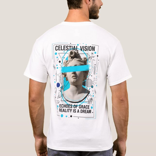 Camiseta Escultura de Visión Celeste Premium (Reverso)