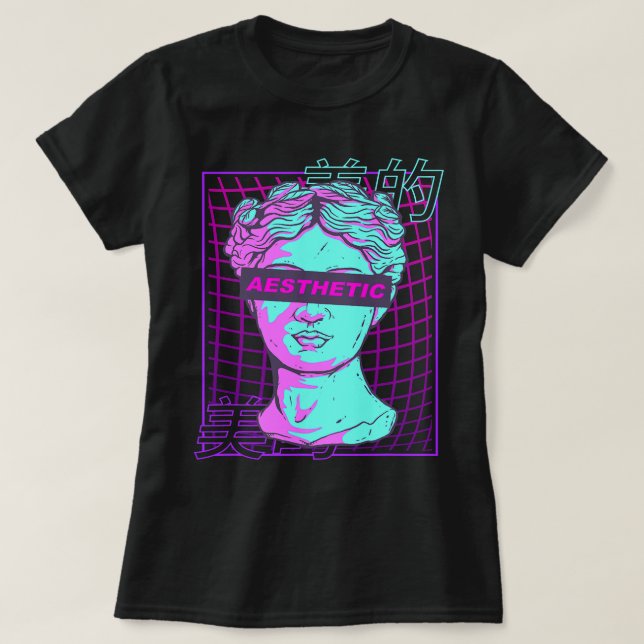 Camiseta Escultura griega estética de vaporolas japonesas d (Diseño del anverso)
