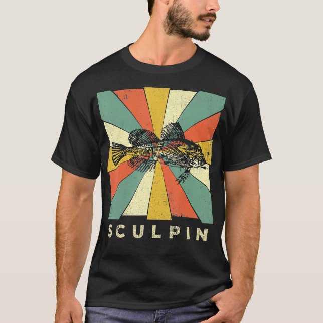 Camiseta Escultura vintage Fish Lover Retro Estilo Animal (Anverso)