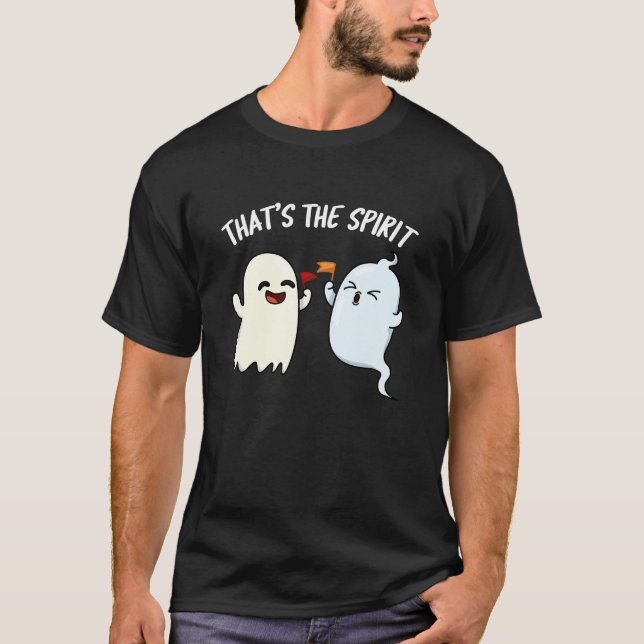 Camiseta Ese es el Espíritu Funny Ghost Pun Dark BG (Anverso)