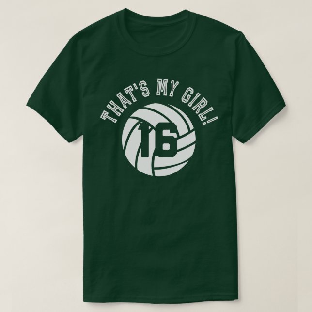 Camiseta Ése es mi Chica #16, jugadora de voleibol, mamá o  (Diseño del anverso)