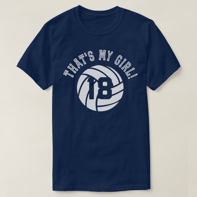 Camiseta Ese es mi Chica #18 Voleyball Jugador Mamá o Papá  (Diseño del anverso)