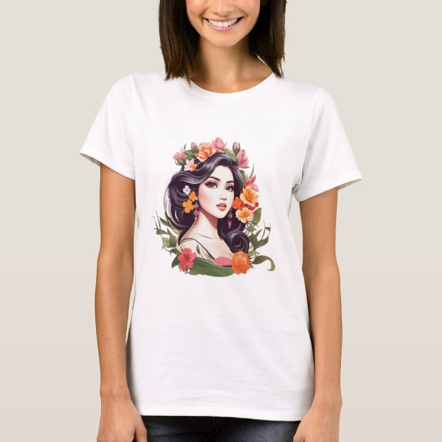 Camiseta Esencia Femenina Floral (Anverso)