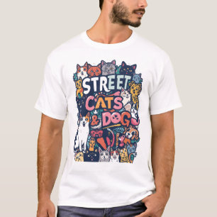 Camiseta esencial de gatos y perros callejeros