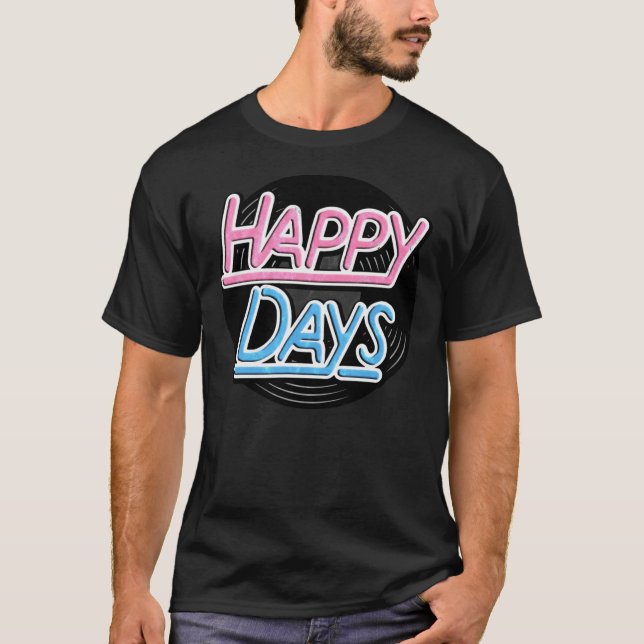 Camiseta esencial de Happy Days (Worn Look) (Anverso)