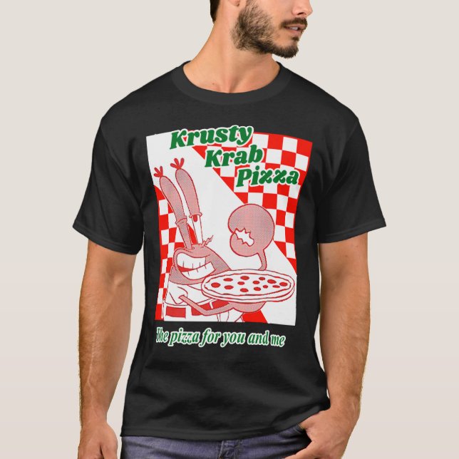 Camiseta esencial de Krusty Krab Pizza (Anverso)