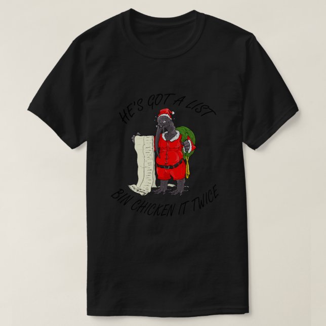 Camiseta esencial de pollo de Santa Bin (Diseño del anverso)