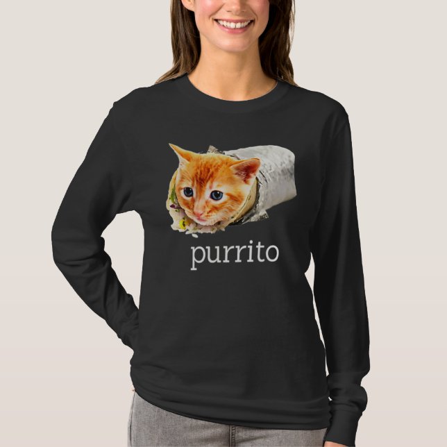 Camiseta Esencial de purrito de gato kitty burrito de piun (Anverso)