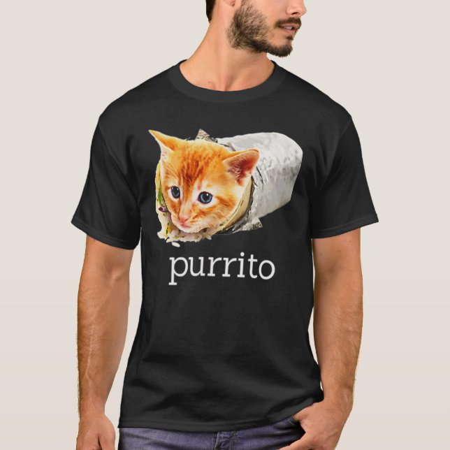 Camiseta Esencial de purrito de gato kitty burrito de piun (Anverso)