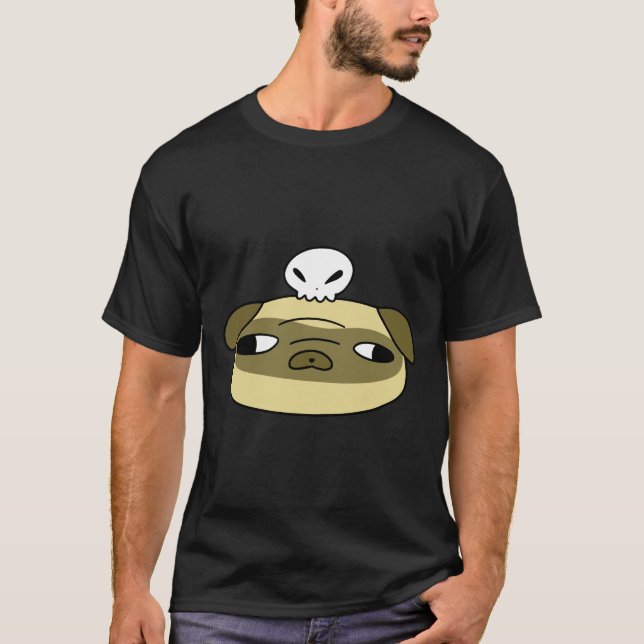 Camiseta Esencial De Skull Pug Face 733 (Anverso)