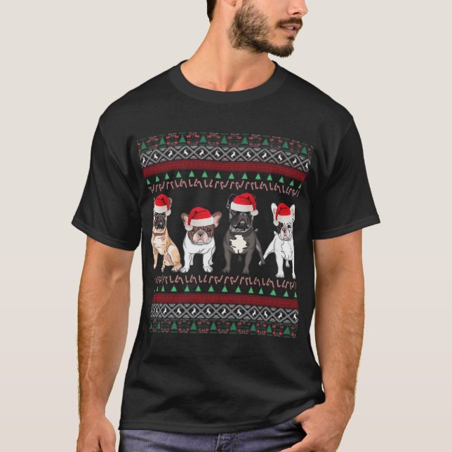 Camiseta esencial de suéter de Navidad feo de Bull (Anverso)