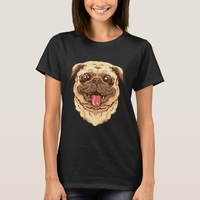 Camiseta esencial para perros de pug 8 (Anverso)