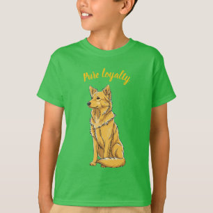 Camiseta esencial verde para niños Golden Retrieve