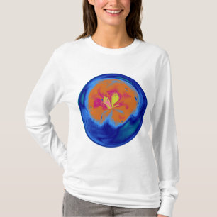 Camiseta Esfera abstracta azul con efecto ligero