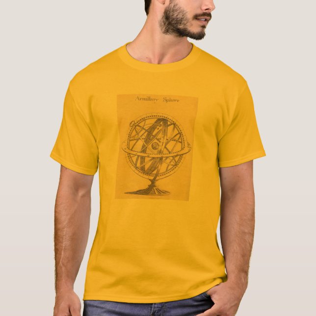 Camiseta Esfera armilar de la camiseta, globo de giro de la (Anverso)