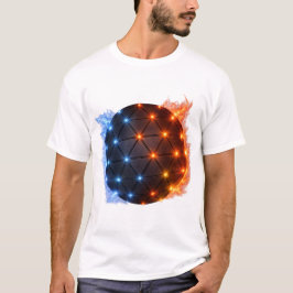 Camiseta Esfera de Energía Fuego & Hielo – Red de Luz Geomé