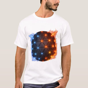 Camiseta Esfera de Energía Fuego & Hielo – Red de Luz Geomé