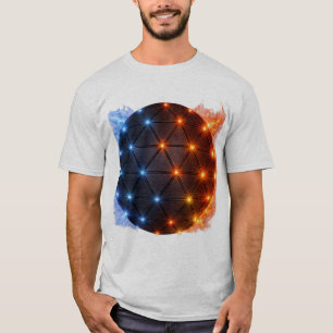 Camiseta Esfera de Energía Fuego y Hielo – Red de Luz Geomé