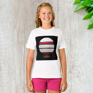Camiseta Esfera Geométrica Abstracta Rojo Blanco Negro