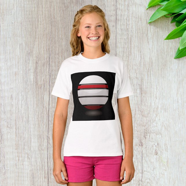 Camiseta Esfera Geométrica Abstracta Rojo Blanco Negro (Subido por el creador)