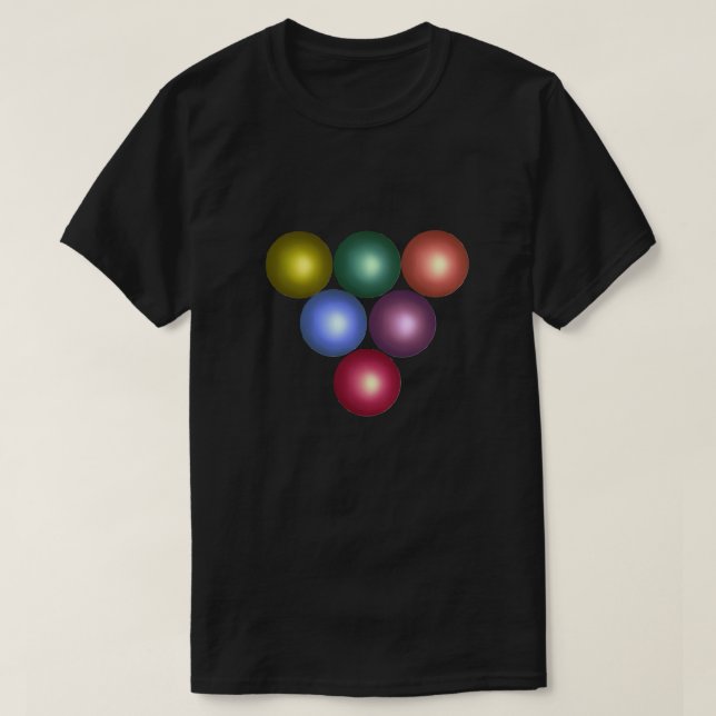Camiseta Esferas coloridas formando triángulo (Diseño del anverso)
